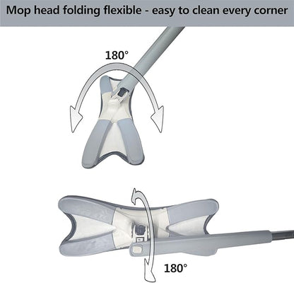 Household Dust Mop Washable Dust Mops for Floors Convenient Wet Mopping Innovative Dust Mops for Hardwood Floors Microfiber Wet Mop Pads Wet Dry Dual-Use Mop (Grey)