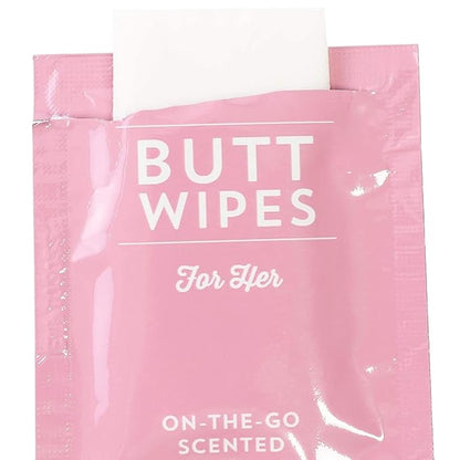 BLUE PANDA 100 Pack Wet Travel Butt Wipes, Flushable Wipes Individually Wrapped for Adults (Aloe Vera Scented), Pink - Purse Essentials