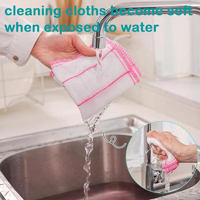 10Pcs Simply Natural Wood Fiber Cleaning Cloths Microfiber Cleaning Wipes Absorbent Dish Cloths Reusable Kitchen Towels,11.8" x 11.8"