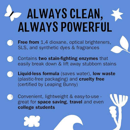 Molly’s Suds Laundry Detergent Sheets | Gentle on Sensitive Skin, Powerful Bio-Based Enzymes, Stain-Fighting | Liquidless & Plastic-Free Packaging | 70 Loads (Ocean Mist)