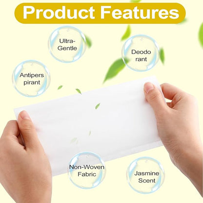 200 Pcs Deodorant Wipes Bulk, Individually Wrapped Antiperspirant Wipe, Mini Personal Cleansing Wipes for Travel, Sweat Body Wipe for Women Men Sports Cleanse Skin Excessive Sweating (Lemon)