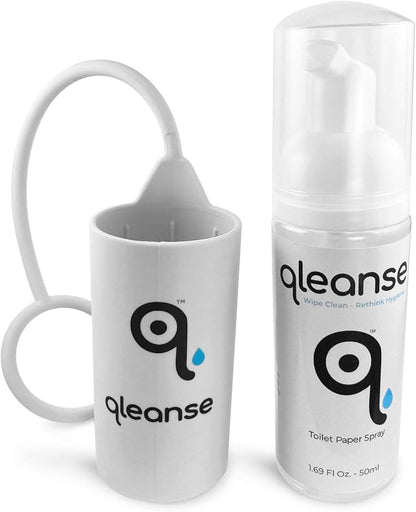 Toilet Paper Foam Spray and Caddy Combo - Wet Wipe Alternative and 100% Flushable