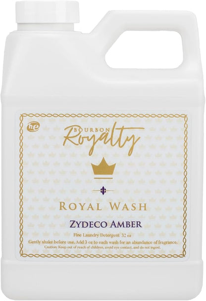 Royal Wash 32 Ounce High Efficiency Scented Fragranced Liquid Laundry Detergent, Zydeco Amber