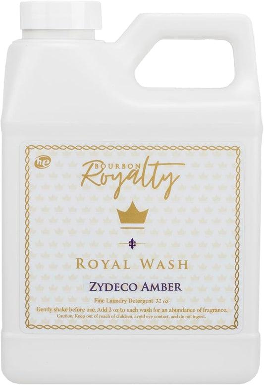 Royal Wash 32 Ounce High Efficiency Scented Fragranced Liquid Laundry Detergent, Zydeco Amber