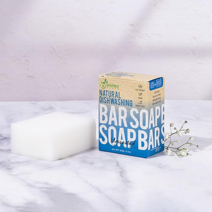 Natural Non-Toxic Dish Washing Block Soap - Dyes And Fragrance Free - Vegan Cruelty-Free Eco-Friendly And Zero Waste Dishwashing Handmade Solid Bar Soaps Detergent & Biodegradable (Unscented 1)