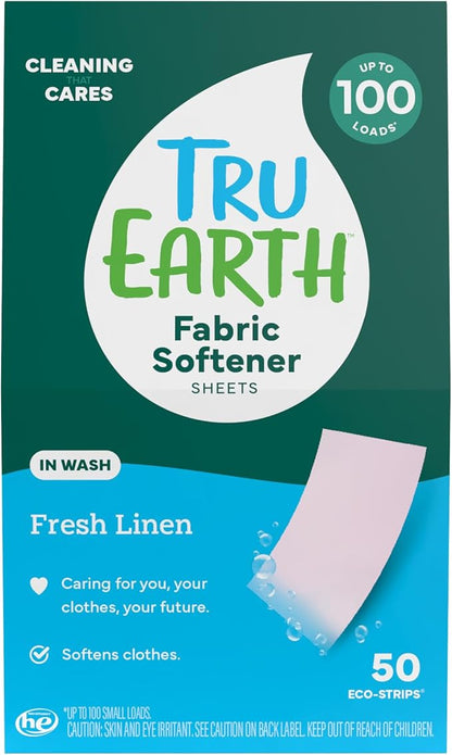 Tru Earth Fabric Softener Sheets, Fresh Linen, 50 Sheets