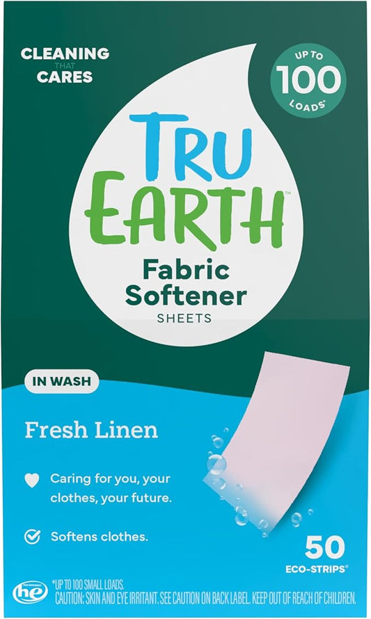 Tru Earth Fabric Softener Sheets, Fresh Linen, 50 Sheets