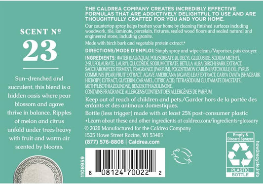 Caldrea Multi-surface CounterTop Spray Cleaner, Made With Vegetable Protein Extract, Pear Blossom Agave Scent, 16 Oz