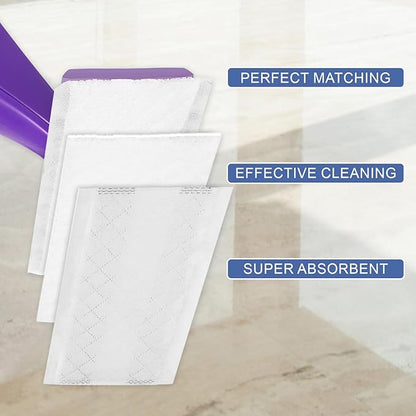 30 Count Microfiber Mop Refills Compatible with Swiffer Wetjet,11 Inch Heavy-Duty Semi-Disposable Mop Pads for Wet Dry Cleaning (for Daily use)