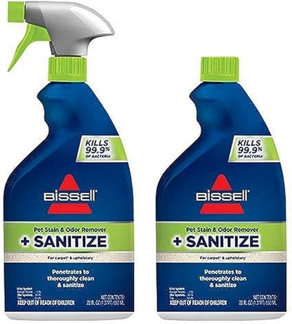Bissell Pet Stain & Odor Remover + Sanitize Formula, 22 oz, 2 Pack, 11299