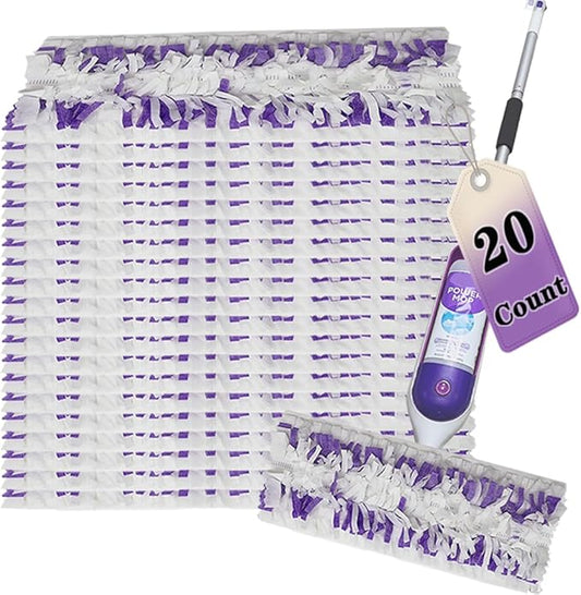 20 Count Disposable Mopping Pad Refills for PowerMop Multi-Surface Mop Pad Refill for S-wiffer Power Mop for Cleaning Floors