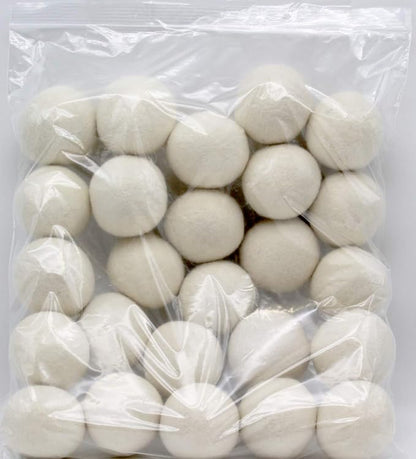 Wooland Wholesale Bulk Laundry XL Premium Wool Dryer Balls - 100% New Zealand Organic Wool Natural Fabric Softener for Sensitive Skin, Babies (50 Count)