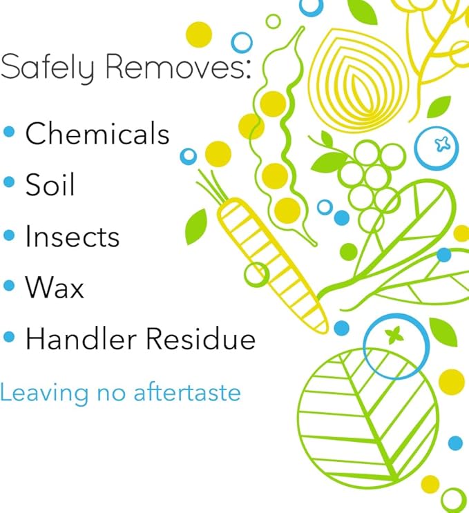 Rain Organic Fruit and Vegetable Wash All Natural Veggie Produce Cleaner for Safe Clean Eating, Baby Essential Eco Friendly Concentrated Strength for Gallons of Soak or Spray