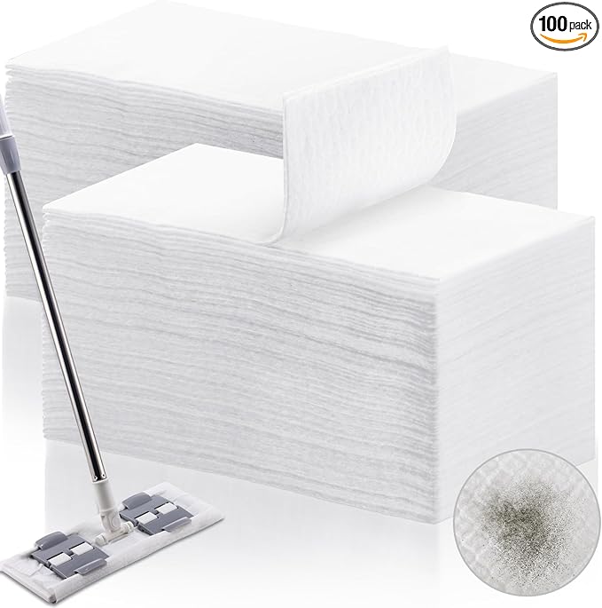 Maxcheck 100 Count Dry Sweeping Cloths X Large Refills 17'' x 9.8'' Dry Mop Refills XL Disposable Mop Pads Floor for Sweeping Cleaning Scrubbing Hardwood