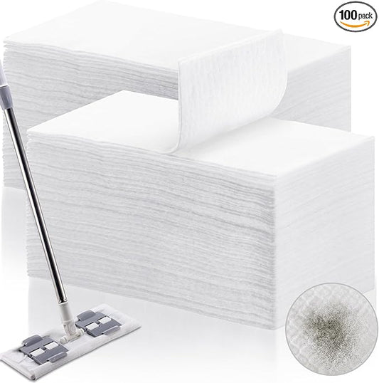 Maxcheck 100 Count Dry Sweeping Cloths X Large Refills 17'' x 9.8'' Dry Mop Refills XL Disposable Mop Pads Floor for Sweeping Cleaning Scrubbing Hardwood