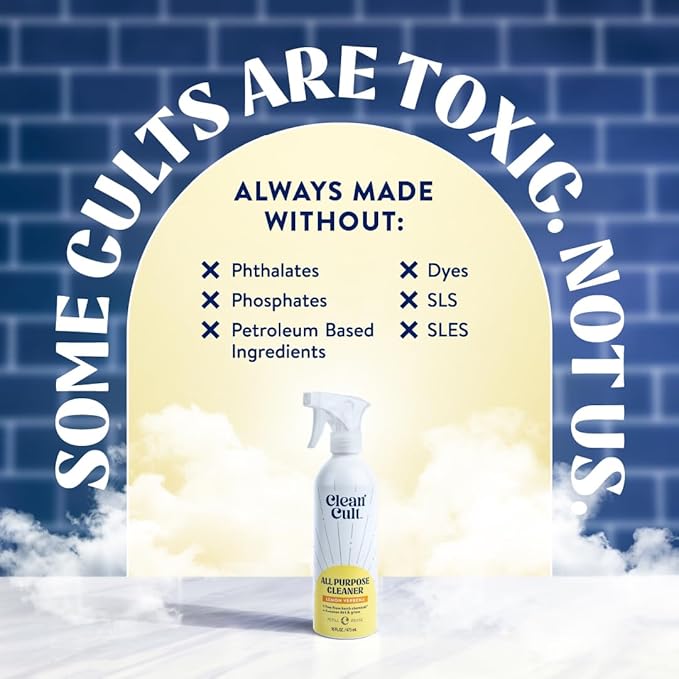 Cleancult - Lemon Verbena - All Purpose Cleaner - Refillable Aluminum Bottle - Cleaner Spray that Removes Dirty & Grime - 16 oz - 2 Pack