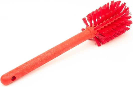 SPARTA Large Water Bottle Brush Ideal for Wide-Mouth Jars, Bottles and Tumblers, Dishwashing Tool with Handle for Home and Commercial Kitchens, Plastic, 12 Inches, Red