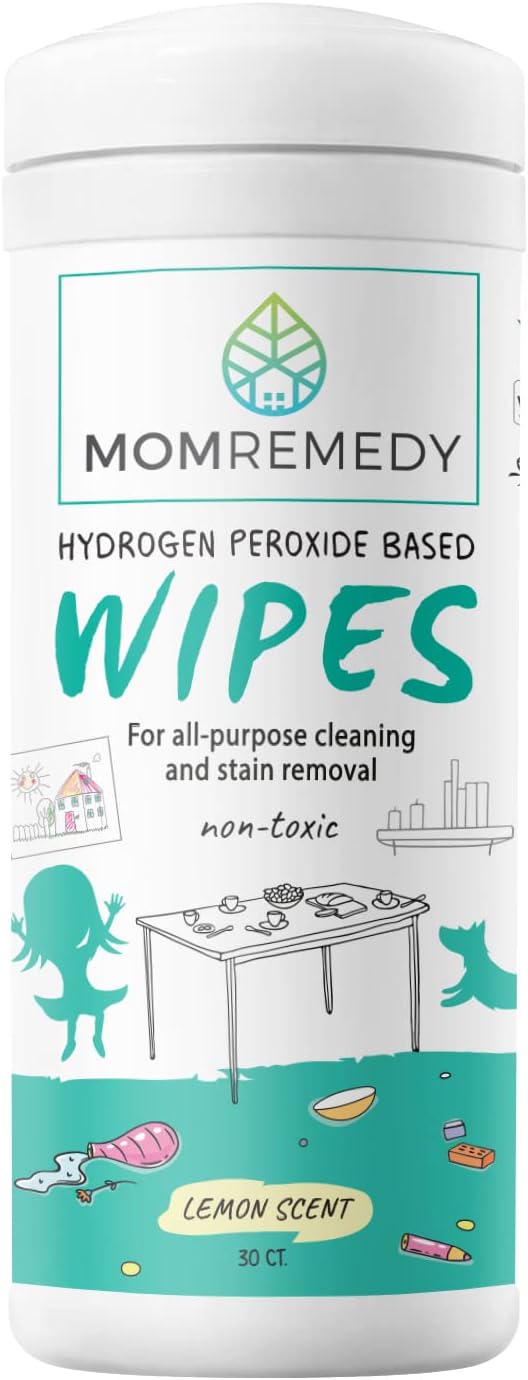 Hydrogen Peroxide Cleaning Wipes | All Purpose Cleaner and Stain Remover | Multipurpose for Kitchen, Bathroom, All Surfaces