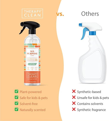Therapy Clean All Purpose Cleaning Spray - Fresh Herbs & Melon 24 fl. oz - 100% Natural Scent, Kitchen Surface Counter, Surface Cleaner, Non Toxic All Purpose Cleaner Spray