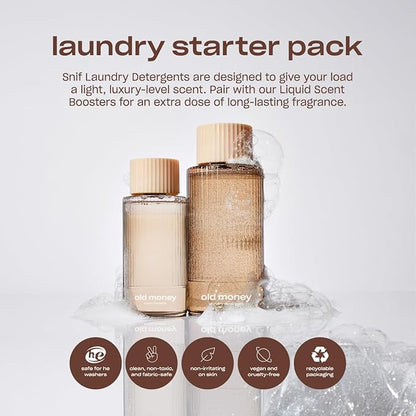 Snif Old Money Laundry Detergent, Rich and Cozy Scent, 64 Loads, Non-Irritating to Skin, Clean, Non-Toxic, Vegan, Cruelty Free, 32oz
