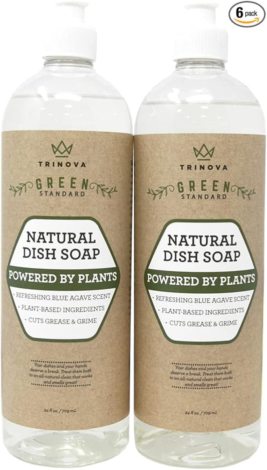 TriNova Dish Soap Formula - for Cleaning Dishes & Washing All Kitchen Items. Powerful & Eco Friendly Cleaner (12 Pack of 24 oz Bottles)