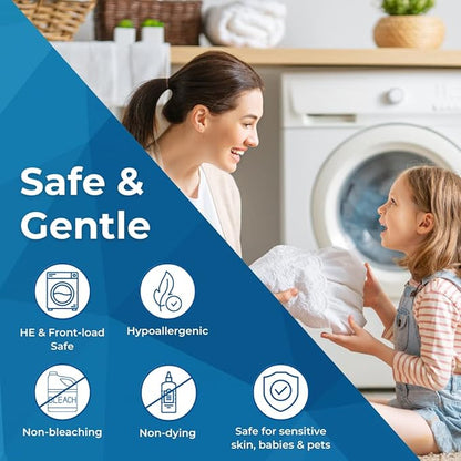 Powder Laundry Detergent, Odor and Stain Removal for clothes, towels, linens, etc., Non-toxic, Hypoallergenic, Unscented, Safe and Gentle on clothes and skin