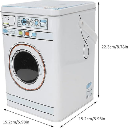 Detergent Canister, Laundry Powder Box Large Capacity Decor Display Tin Blue with Handle for Washing Tablets for Storing