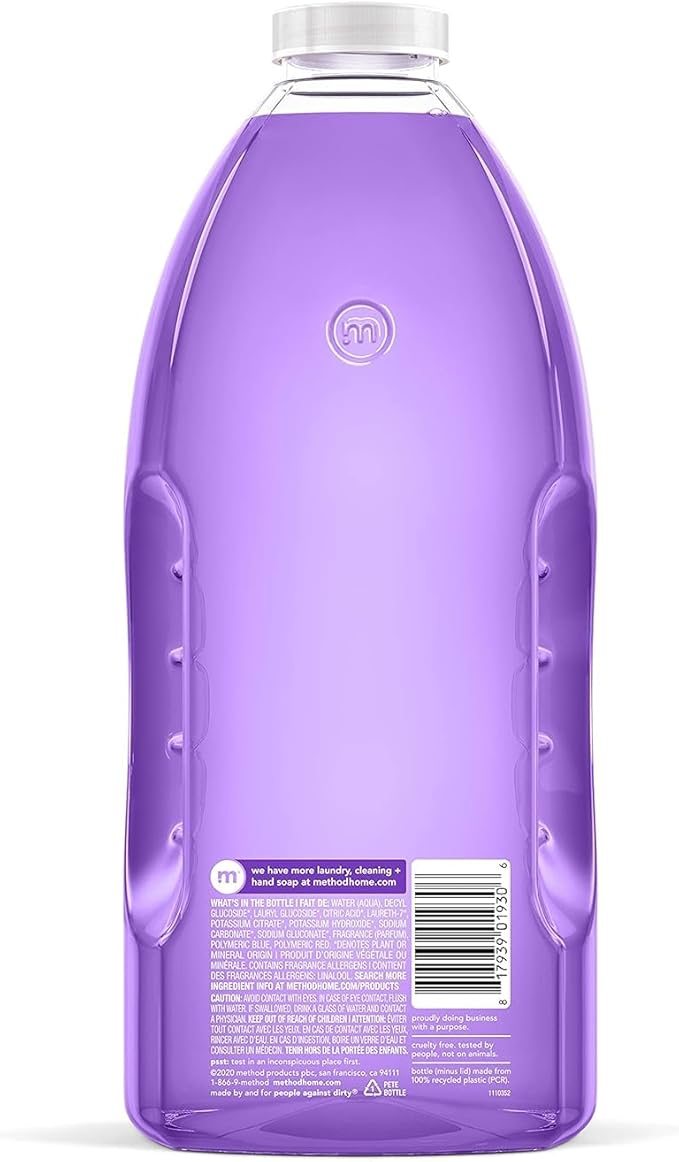 Method All Purpose Cleaner Lavender, Method Multipurpose Cleaner Refill 68 oz. and Cleaner Spray Bottle 28 oz. with Microfiber Towel