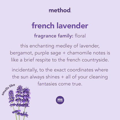 Method All-Purpose Cleaning Wipes, French Lavender, Multi-Surface, Compostable, 70 Count (Pack of 6)