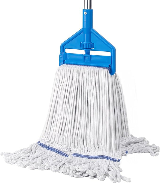 KeFanta Commercial Mop 60 inch Heavy Duty Industrial Wet Mops with Long Handle,Looped-End String Cotton Mop for Home, Kitchen,Garage,Office and Concrete/Tile Floor Cleaning