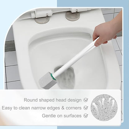 Toilet Pumice Stone with 2pcs overlength Handle Toilet Brush,Pumice Stone Toilet Bowl Cleaner, Pumice Stone for Toilet,Toilet Stone,Bathtubs, Kitchen Sink, Grill,Tile. (12, Gray)