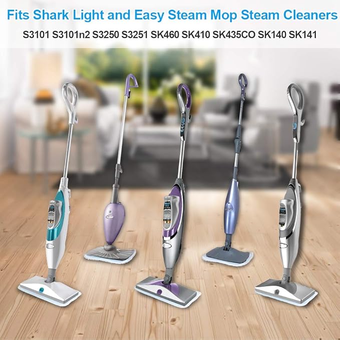 Fushing 7Pcs Steam Mop Pads, Washable Microfiber Cleaning Steamer Replacement Pads for Shark Steam & Spray Mop S3101 S3251 SK460 SK410 S3101n2 S3250 SK435CO SK140 SK141,Blue
