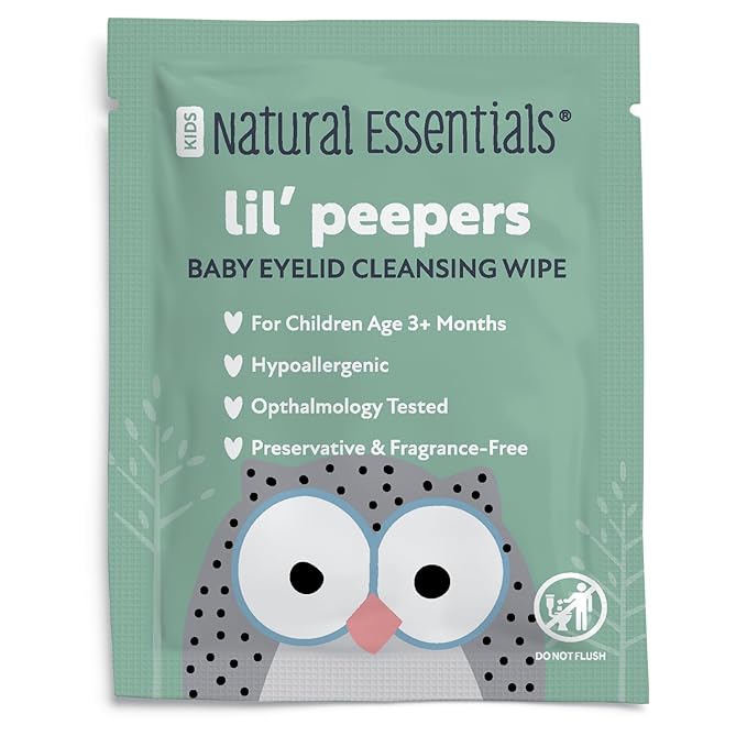 Lil' Peepers Baby Eye Wipes and Eyelid Cleanser, Preservative-Free & Rinse-Free, Pediatrician Recommended Hypoallergenic Soft Eyelid Wipes for Babies, Kids & Adults, 30 Count (5pk)