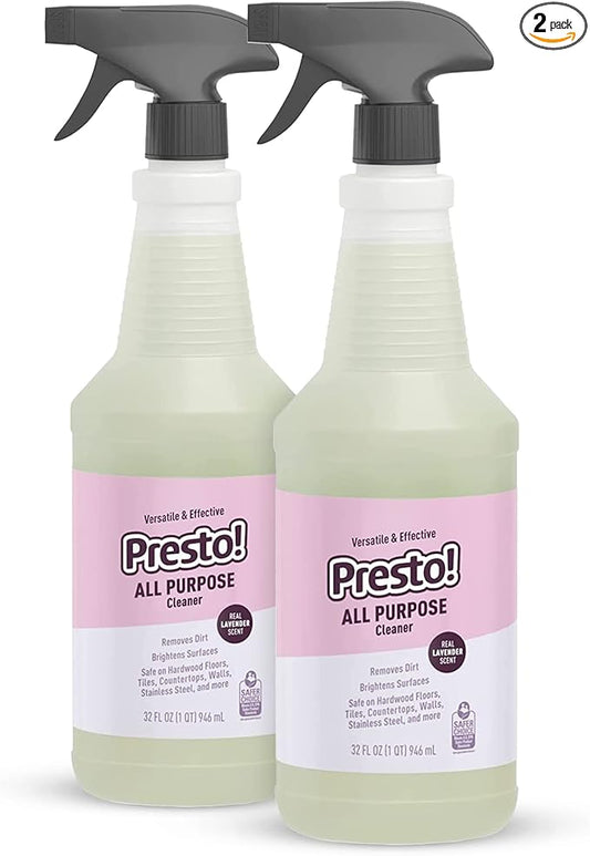 Amazon Brand – Presto! All Purpose Cleaner, Lavender Scent, 32 fl oz, Pack of 2