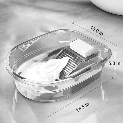 16 Inches outdoor sink lavadero para lavar ropa a mano Large PET washboard for hand washing clothes Laundry Laundry Washboard Can Wash Lace Fragile Clothes Trousers Towels Socks (Transparent Gray)