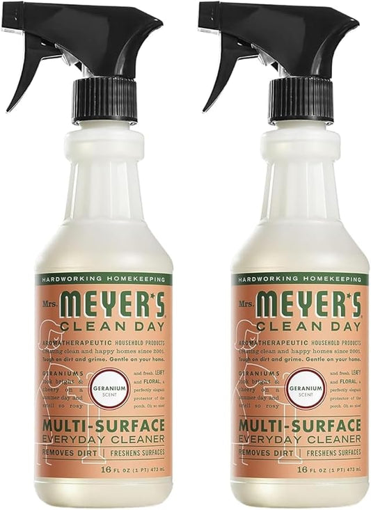 MRS. MEYER'S CLEAN DAY Multi-Surface Everyday Cleaner, Geranium Scent 16 Fl Oz (Pack of 2)