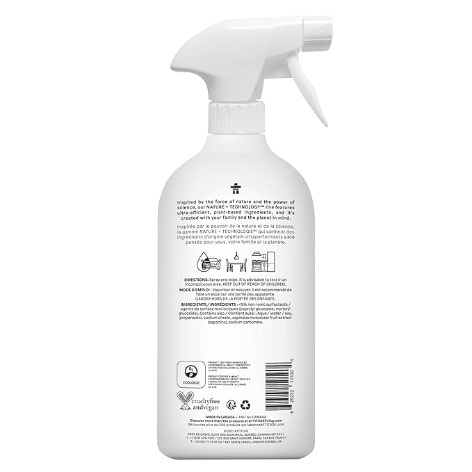 ATTITUDE All Purpose Cleaner, EWG Verified Multi-Surface Products, Vegan, Naturally Derived Multipurpose Cleaning Spray, Unscented, 27.1 Fl Oz (Pack of 6)