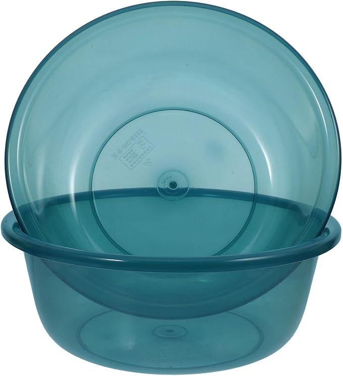 Round Plastic Wash Basin: 2pcs Stackable Camping Dishpan Vegetable Fruit Dish Tub Foot Soak Tub Laundry Hand Wash Bucket Dish Pans for Washing Storage Cleaning Supplies