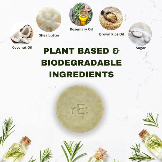 RE: Eco-Friendly Dish Washing Soap Bar With Loofah Holder - Palm Oil Free, Zero Waste, Plastic Free, No Artificial Dyes or Fragrance (1, Rosemary)