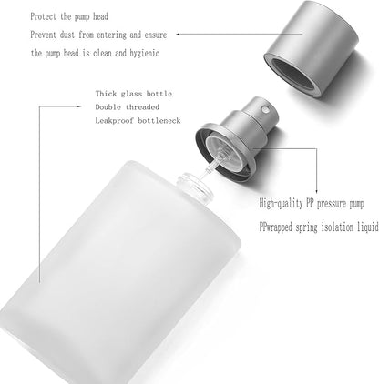 100ml/3.4oz Frosted Glass Spray Bottles Perfume Atomizer Refillable Fine Mist Spray Empty Perfume Bottles dispenser 3 Pack