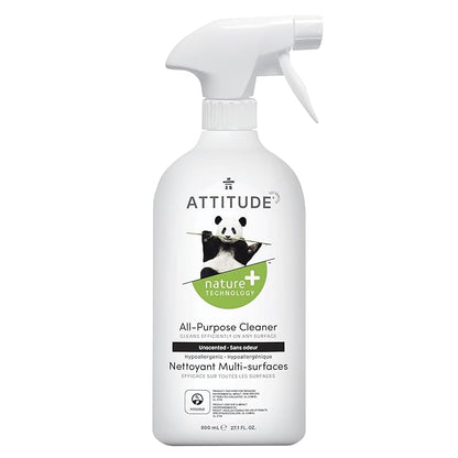 ATTITUDE All Purpose Cleaner, EWG Verified Multi-Surface Products, Vegan, Naturally Derived Multipurpose Cleaning Spray, Unscented, 27.1 Fl Oz (Pack of 6)