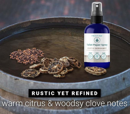 Toilet Paper Spray Instead of Wipes and Bidets - Like Foam Alternative and Gel Alternatives to Wipes, is a Refreshing Bidet Attachment Substitute, Rustic Bergamot, 4 fl oz