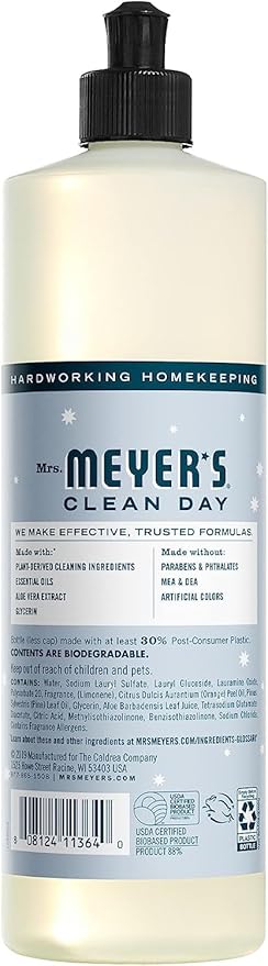 MRS. MEYER'S CLEAN DAY Variety, 1 Mrs. Meyer's Liquid Hand Soap, Snow Drop, 12.5 OZ, 1 Mrs. Meyer's Liquid Dish Soap, Snow Drop, 16 OZ, 1 CT