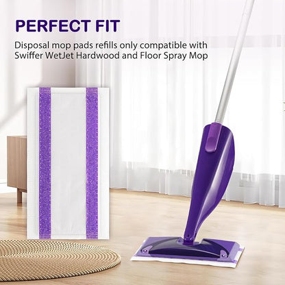 30 Count Spray Mop Pad Refill for Swiffer WetJet Hardwood and Floor Spray Mop, Disposable All Purpose Multi Surface for Floor Cleaning, Thickness Microfiber Clean Pads Replacement
