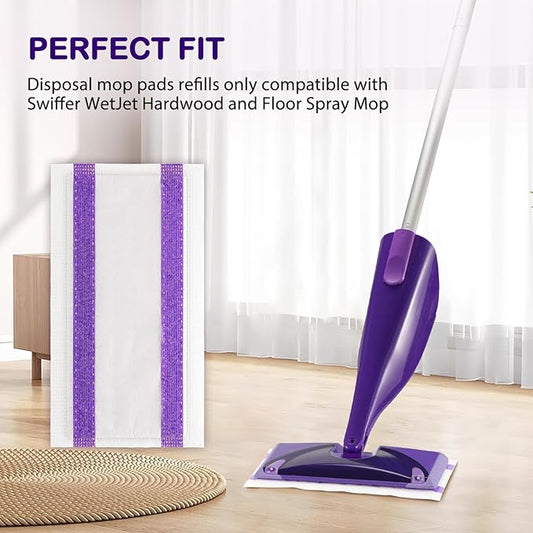 30 Count Spray Mop Pad Refill for Swiffer WetJet Hardwood and Floor Spray Mop, Disposable All Purpose Multi Surface for Floor Cleaning, Thickness Microfiber Clean Pads Replacement