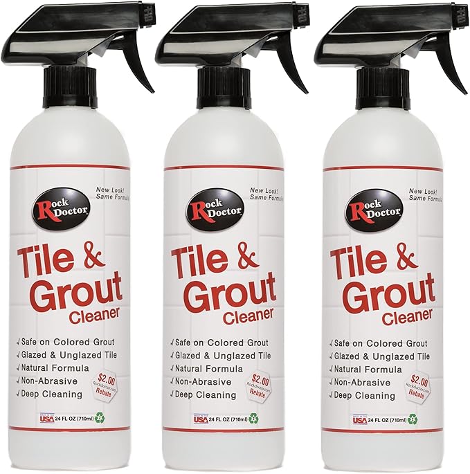Rock Doctor Natural Tile and Grout Cleaner, Remove Stains Dirt, Oil, and Soap Scum, Heavy Duty Non-Abrasive Tile Cleaner, Natural Formula, Pack of 3