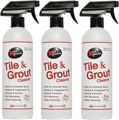 Rock Doctor Natural Tile and Grout Cleaner, Remove Stains Dirt, Oil, and Soap Scum, Heavy Duty Non-Abrasive Tile Cleaner, Natural Formula, Pack of 3