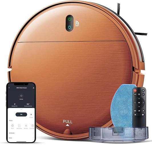 Robot Vacuum and Mop Combo, 2 in 1 Mopping Robot Vacuum Cleaner with Schedule, Wi-Fi/Voice/App, Strong Suction, Easy of Use, Self-Charging Robotic Vacuum, Slim, Ideal for Hard Floor, Pet Hair, Carpet
