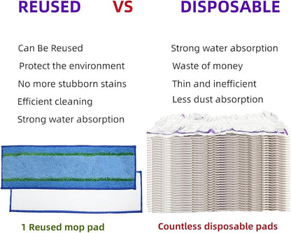 Upgraded Spray Refills Mop Pads for S-wiff-er PowerMop - Microfiber Mopping Pads for Multi - Surface Floor Cleaning - Reusable Mop Refill Pads Replacement Head for Swiffer Power Mop（10 Pack)
