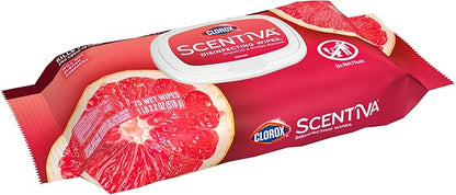 CLOROX Scentiva Disinfecting Wipes, Grapefruit and Orange Blossom, 75 Ct., Pack of 3 (Pack May vary)